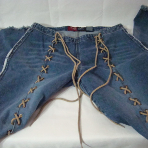 Younique Denim - Younique Jeans Sz 9 Braided Tie Front Aztec Tribe